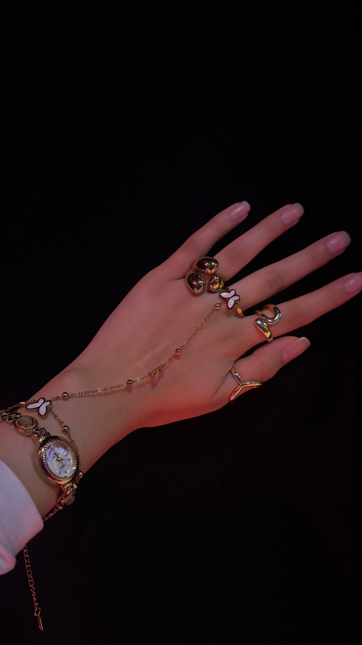Aliza Butterfly Hand Bracelet
